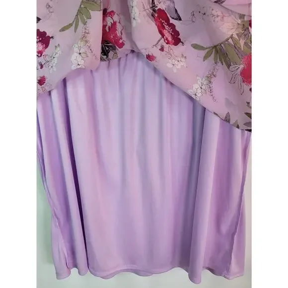 MAURICES Purple Lavender Floral Keyhole Tank Dress Women's Plus Size 1XL 16/18 - Picture 12 of 12